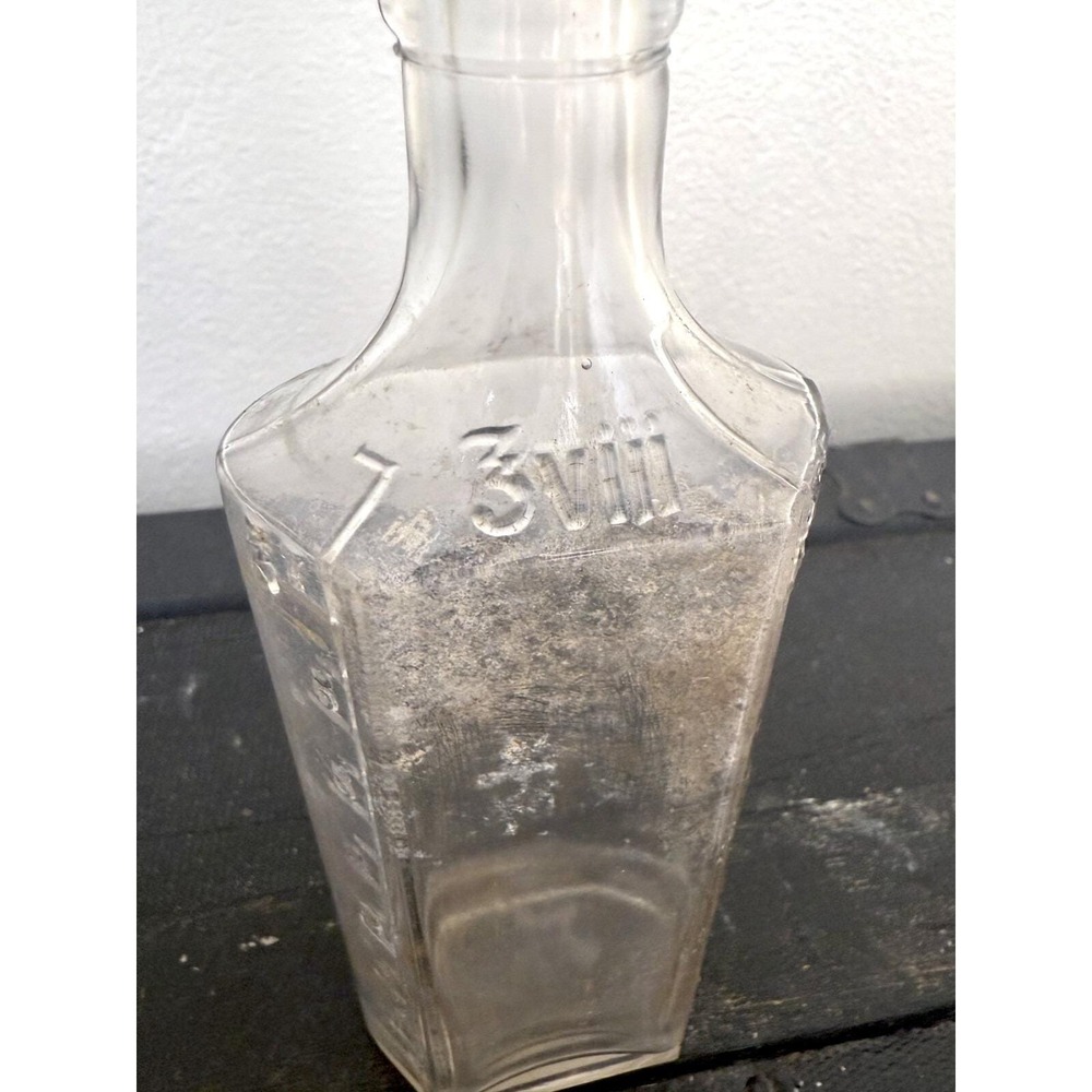 Vintage Owens Clear Glass Bottle 3VIII Apothecary Medicine Bottle - Picture 6 of 7